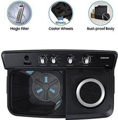 Samsung 9.5 kg 5 star,Air Turbo Drying Semi Automatic Top Load Washing Machine Black, Grey (WT95A4260GD/TL)
