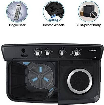 Samsung 9.5 kg 5 star,Air Turbo Drying Semi Automatic Top Load Washing Machine Black, Grey (WT95A4260GD/TL)