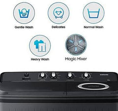 Samsung 9.5 kg 5 star,Air Turbo Drying Semi Automatic Top Load Washing Machine Black, Grey (WT95A4260GD/TL)