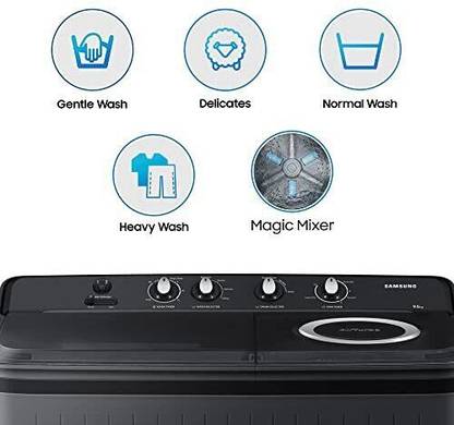 Samsung 9.5 kg 5 star,Air Turbo Drying Semi Automatic Top Load Washing Machine Black, Grey (WT95A4260GD/TL)