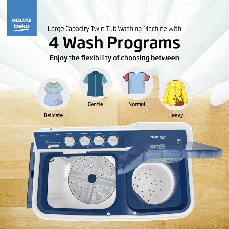 Voltas Beko 10 kg Semi Automatic Top Load Washing Machine Blue (WTT10UEA1 / OK4I0I0W01)-4