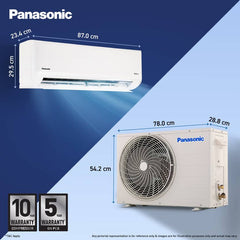 Panasonic 2026 Model 1 Ton 5 Star Split Inverter with Wi-fi Smart, DustBuster Tech, Matter Enabled, AI, Higher Airflow, 4-Way Swing, Cools at 55 Deg. (CS-NU12BKY5W/CU-NU12BKY5W, White)-4