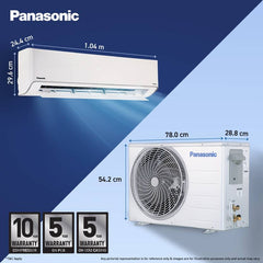 Panasonic 2026 Model 1.5 Ton 3 Star Hot and Cold Split Inverter with Wi-fi Smart, Matter Enabled, AI, Crystal Clean, Higher Airflow, 4-Way Swing, -10 (CS-EZ18CKYXFM/CU-EZ18CKYXFM, White)-4