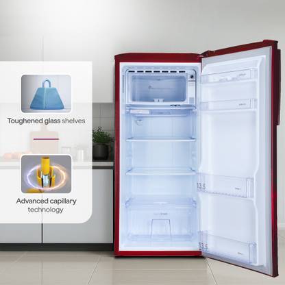 Godrej 180 L Direct Cool Single Door 5 Star Refrigerator with Jumbo Vegetable Tray, Faster Cooling And Ice Making (Maple Wine, RD EDGENEO 207E THF MP WN)