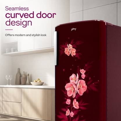 Godrej 180 L Direct Cool Single Door 5 Star Refrigerator with Jumbo Vegetable Tray, Faster Cooling And Ice Making (Maple Wine, RD EDGENEO 207E THF MP WN)