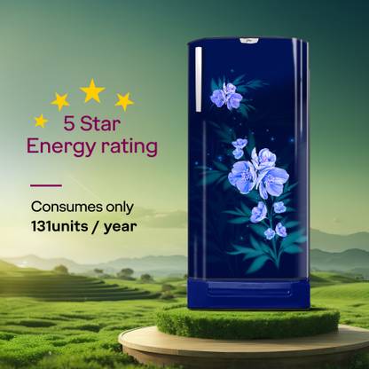Godrej 180 L Direct Cool Single Door 5 Star Refrigerator with Base Drawer with Faster Bottle Cooling And Ice Making (Maple Blue, RD EDGENEO 207E TDF MP BL)