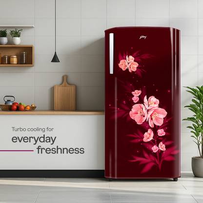 Godrej 180 L Direct Cool Single Door 5 Star Refrigerator with Jumbo Vegetable Tray, Faster Cooling And Ice Making (Maple Wine, RD EDGENEO 207E THF MP WN)