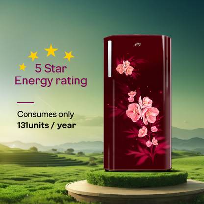 Godrej 180 L Direct Cool Single Door 5 Star Refrigerator with Jumbo Vegetable Tray, Faster Cooling And Ice Making (Maple Wine, RD EDGENEO 207E THF MP WN)