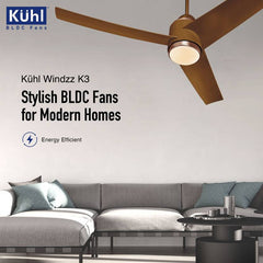 KUHL Windzz K3 1320 mm 65% Power Saving BLDC Ceiling Fan-2