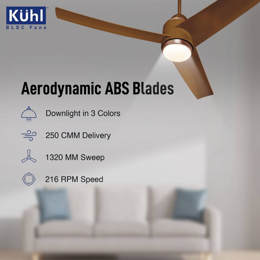 KUHL Windzz K3 1320 mm 65% Power Saving BLDC Ceiling Fan-4
