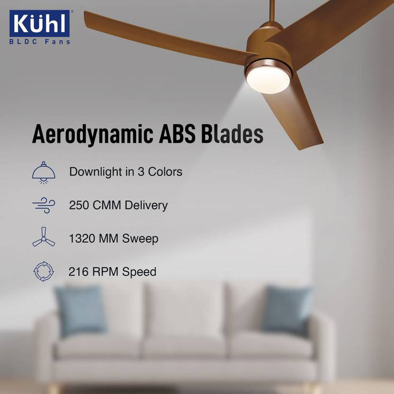 KUHL Windzz K3 1320 mm 65% Power Saving BLDC Ceiling Fan-4
