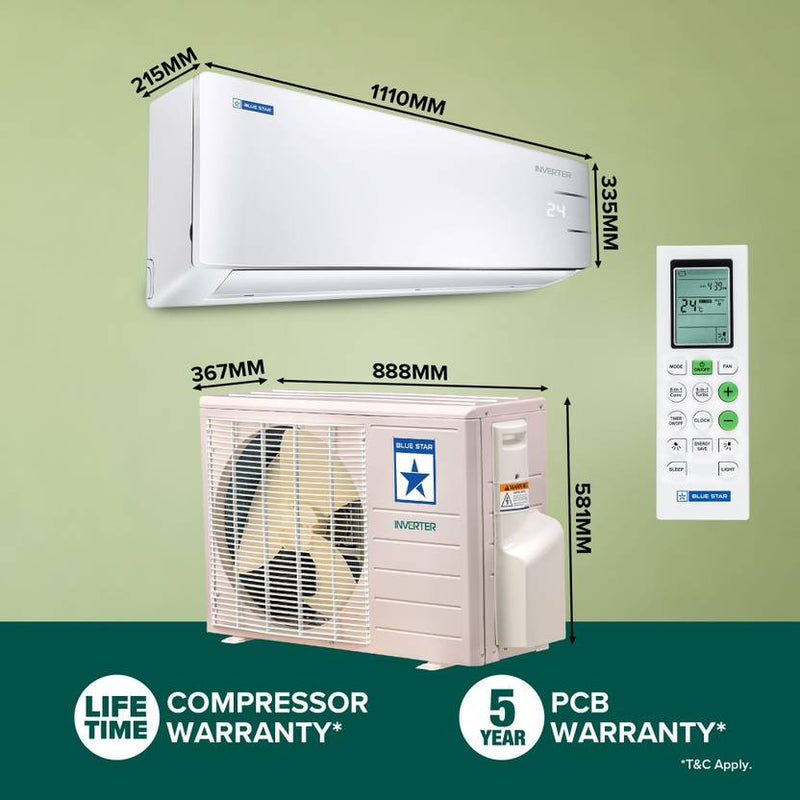Blue STAR Y Series 5 in 1 Convertible 2 Ton 3 Star Inverter Split AC with Anti Corrosive Blue Fins (2025 Model, Copper Condenser, IE324YNU)-4