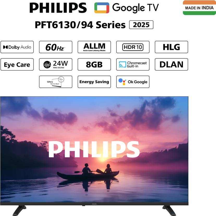 PHILIPS Frameless 108 cm (43 inch) Full HD LED Smart Google TV with Voice Control Remote Dolby Audio Ultra-Narrow Bezel Eye Care 24W Sound Output (43PFT6130/94)-2
