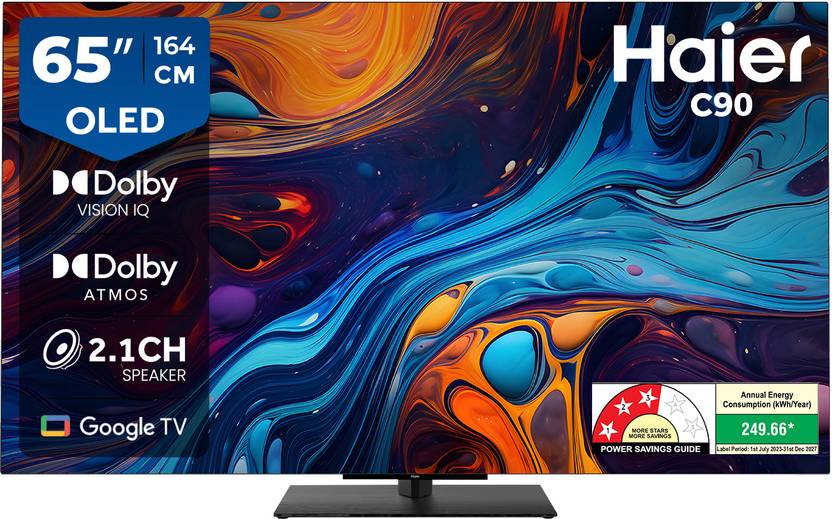 Haier C90 165 cm (65 inch) OLED Ultra HD (4K) Smart Google TV with Dolby Vision IQ (H65C90EUX)