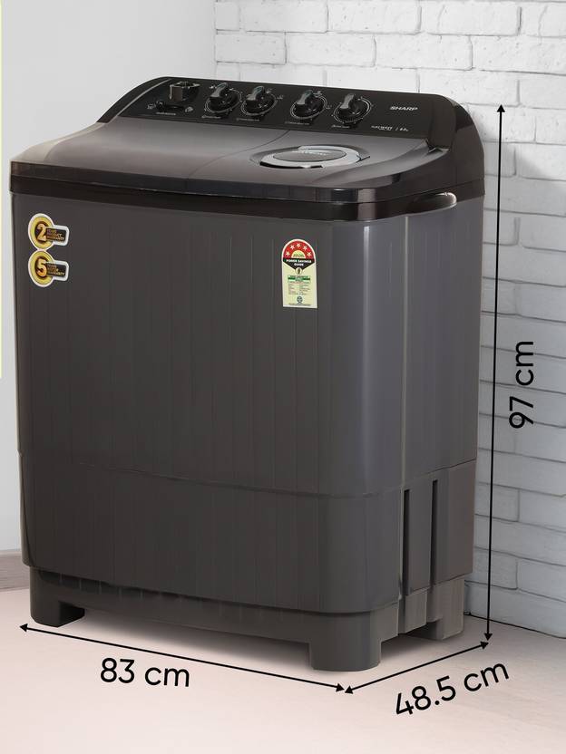 Sharp 8 kg Semi Automatic Top Load Washing Machine Grey (ES-SD80NB-TS)-4