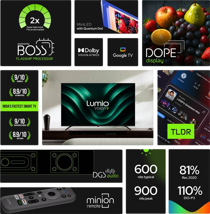 Lumio Vision 9 139 cm (55 inch) Ultra HD (4K) Mini LED Smart Google TV with 4K HDR Dolby Vision + Atmos 1000+ MiniLEDs and 900 Nits Peak Brightness (EPIC1-ADSG)-2