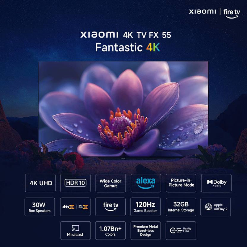 Xiaomi FX Series 138.68 cm (55 inch) Ultra HD (4K) LED Smart Fire TV with Alexa built-in (L55MB-FIN)-2