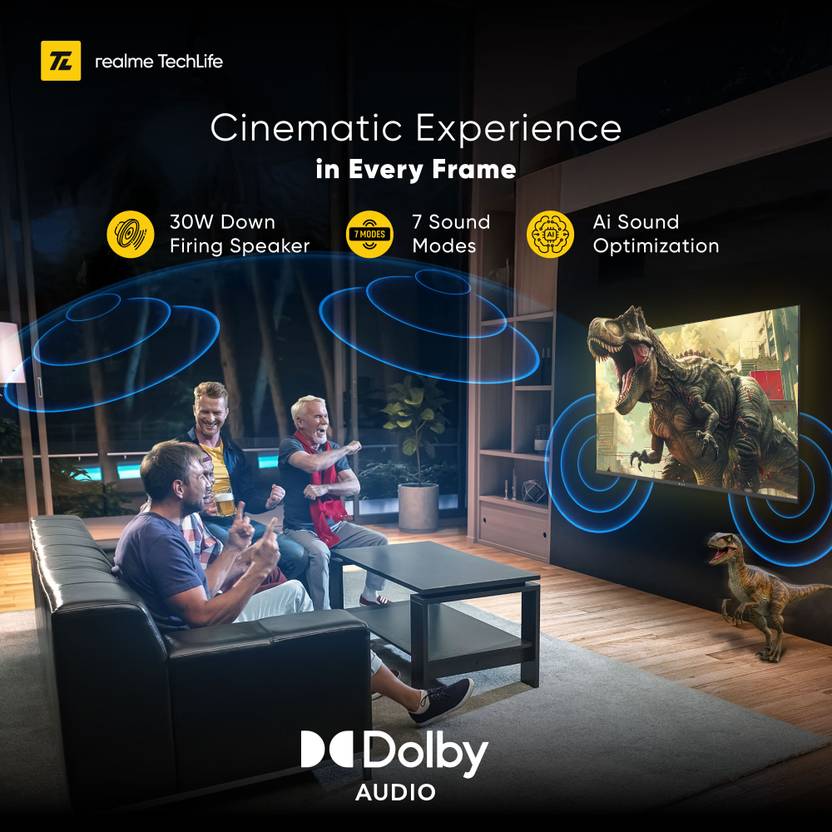 Realme TechLife 127 cm (50 inch) Ultra HD (4K) LED Smart Google TV with 5.0 OS, Dolby Audio, and 30 W downfiring speaker (50UHDGDRWSDB)-2