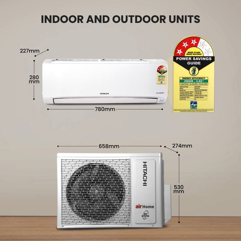 Hitachi 2025 Model 1 Ton 3 Star Split Inverter AC (RAC.312WCBIE, RAK.E312PCBIB, RAS.E312PCBIB., White)-3
