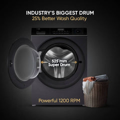 Haier 7 kg Powered by AI-DBT, Inverter Motor, Inbuilt Heater, 525 mm Super Drum Fully Automatic Front Load Washing Machine with In-built Heater Grey, (EFL70-IM12IBIES8)-4