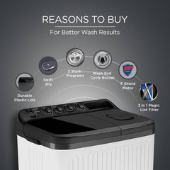 Lloyd 7 kg Semi Automatic Top Load Washing Machine Grey (GLWS705AODDG)-2