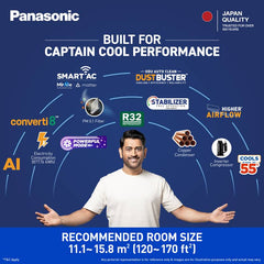 Panasonic 2026 Model 1.5 Ton 3 Star Split Inverter with Wi-fi Smart, DustBuster Tech, Matter Enabled, AI, Higher Airflow, 2-Way Swing, Cools at 55 (CS-SU18BKY3W/CU-SU18BKY3W, White)-4