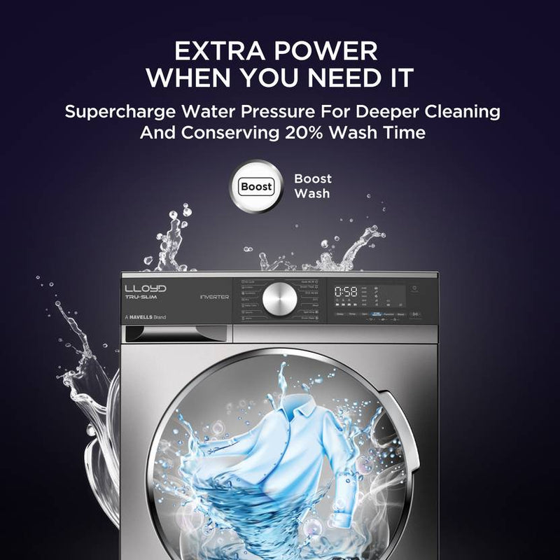 Lloyd 7 kg Fully Automatic Front Load Washing Machine with In-built Heater Black (GLWF703TSGGB)-3