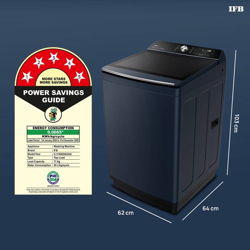 IFB 11 kg Power Steam, Eco Inverter Motor, Aqua Energie, ActivMix, Soft Close Door, Auto Tub Clean, DeepClean Powered by Ai Fully Automatic Top Load (TL111RB2SID)-2