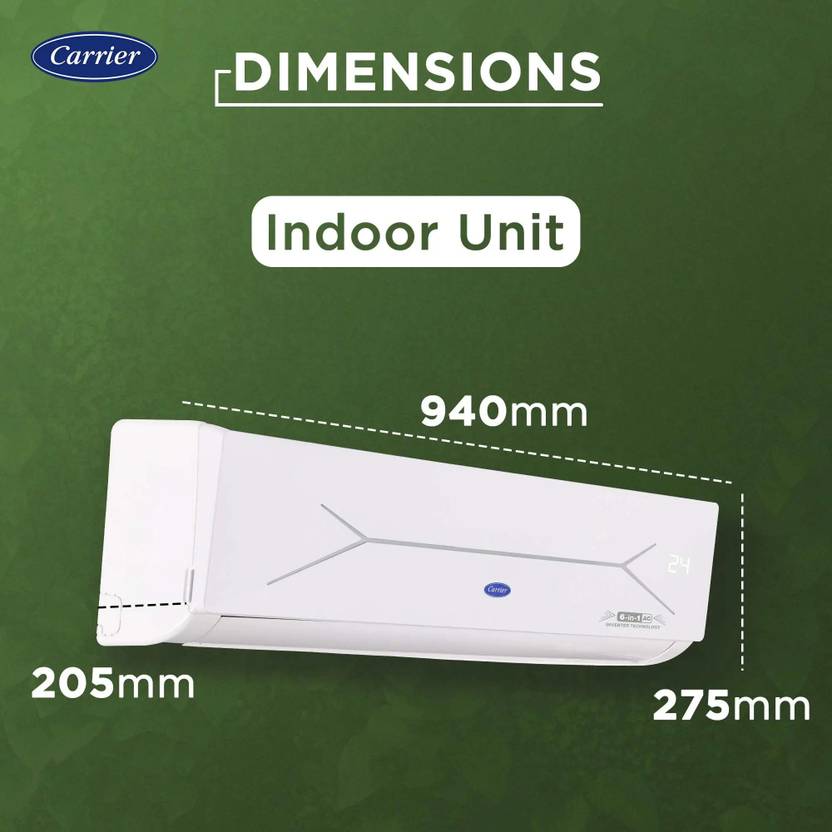 Carrier 2024 Model 1 Ton 3 Star Split Inverter AC (CAI12CE5R35F0, White)-4