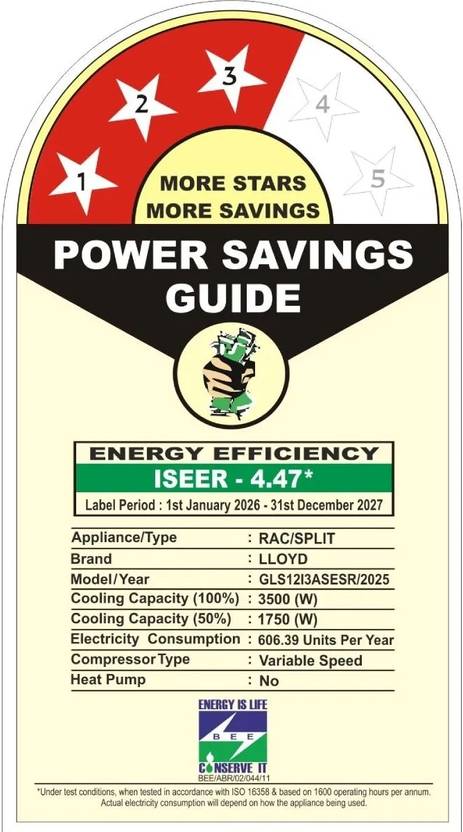 Lloyd 2025 Model 1 Ton 3 Star Split Inverter AC (GLS12I3ASESR, White)-4