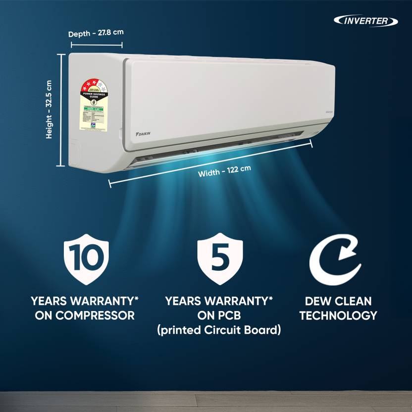 Daikin 2.6 Ton 3 Star Inverter Split AC (Copper Condenser, PM 2.5 Filter, FTKL90XV16LAA)-4