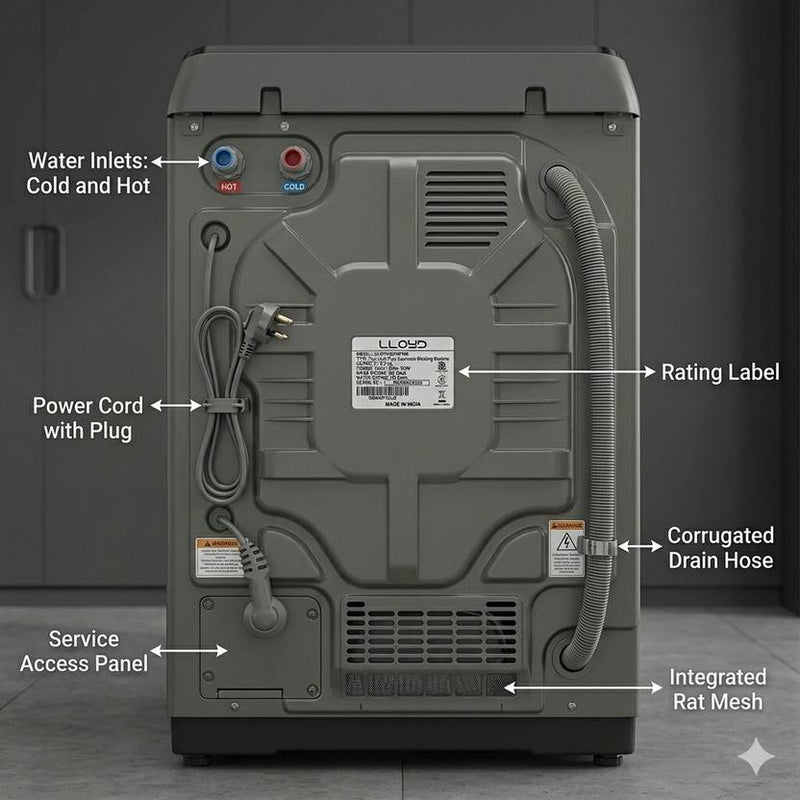 Lloyd 9 kg Fully Automatic Front Load Washing Machine Black (GLWF903TAGGB)-3