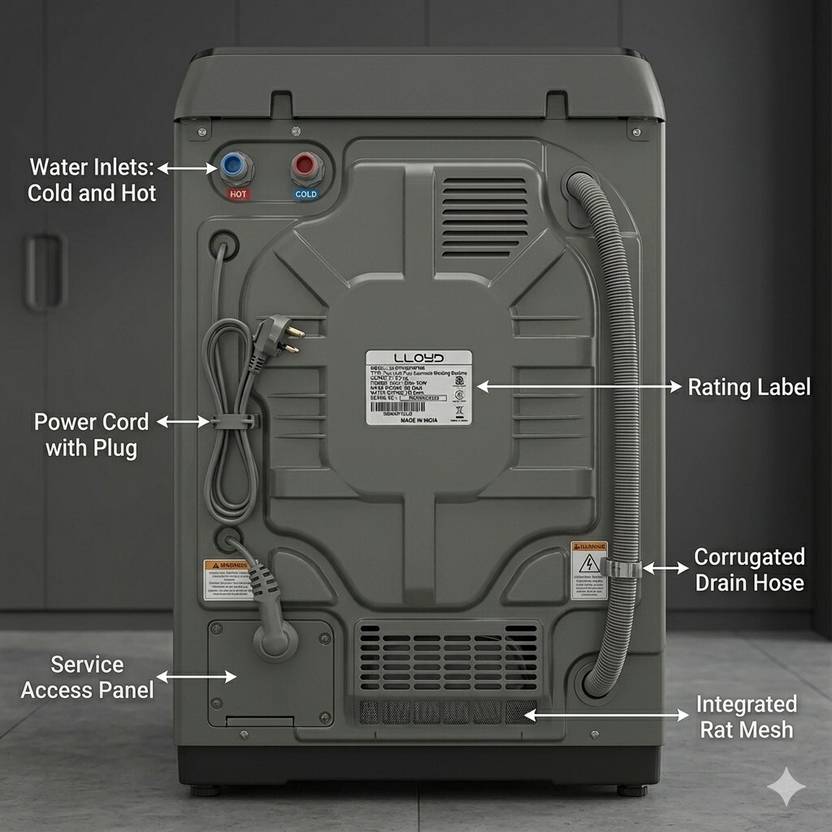 Lloyd 9 kg Fully Automatic Front Load Washing Machine Black (GLWF903TAGGB)-3