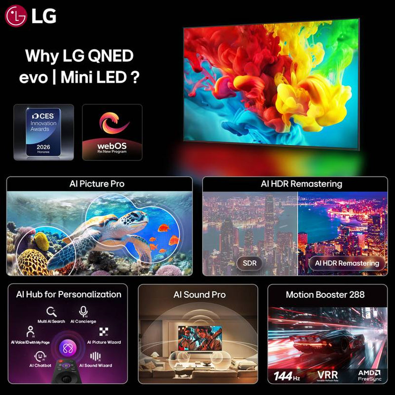 LG AI QNED evo 82 189 cm (75 inch) Ultra HD (4K) Mini LED Smart WebOS TV 2026 Edition with Dynamic QNED Color Pro, Mini LED with Precision HDR Master (75QNED82BLA)-3