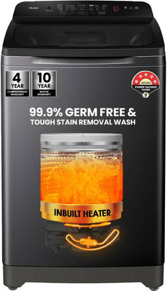 Haier 8 kg Fully Automatic Top Load Washing Machine with In-built Heater Black, Grey (HWM80-H678ES8)-1