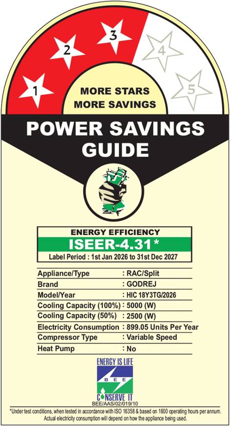 Godrej 2026 Model 1.5 Tons 3 Star Split Inverter AC (HIC 18Y3TG-WA, White)-4