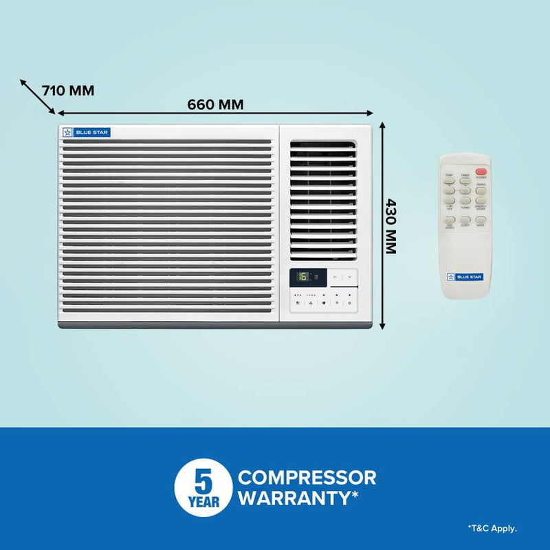 Blue Star 1.5 Ton 3 Star Fixed Speed Window AC (2026 Model, Copper Condenser, WFA318GXU)-4