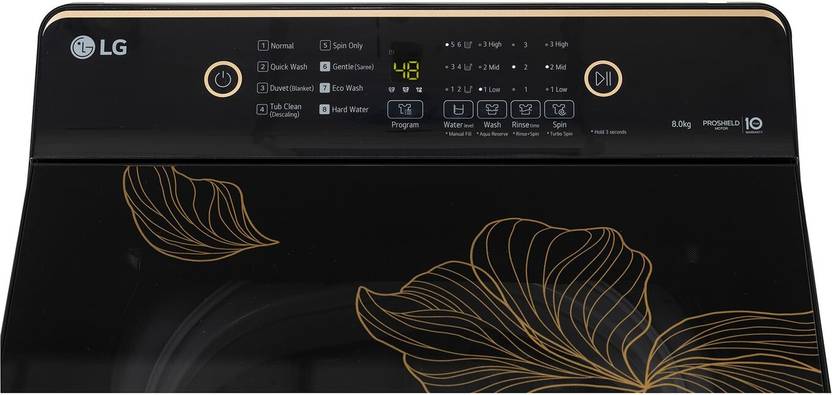 LG 8 kg Fully Automatic Top Load Washing Machine Black (T80KMOB1Z)-2
