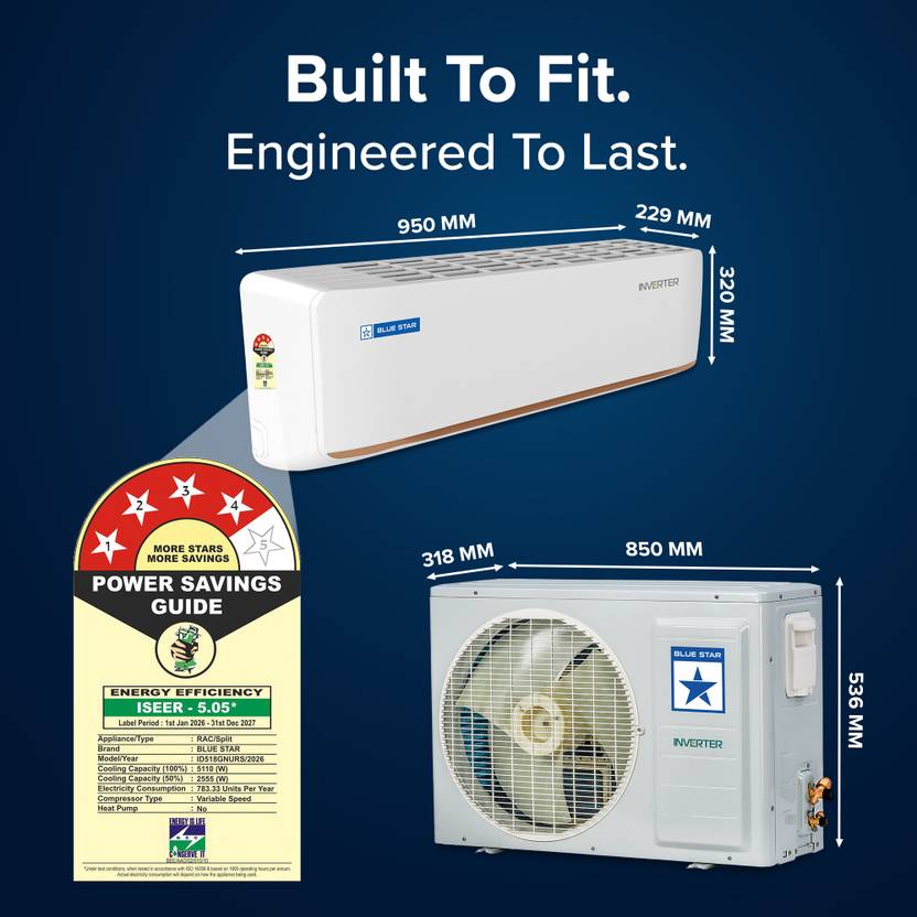 Blue Star 2026 Model 1.5 Ton 4 Star Split Inverter with Wi-fi AC (ID518GNURS, White)-2