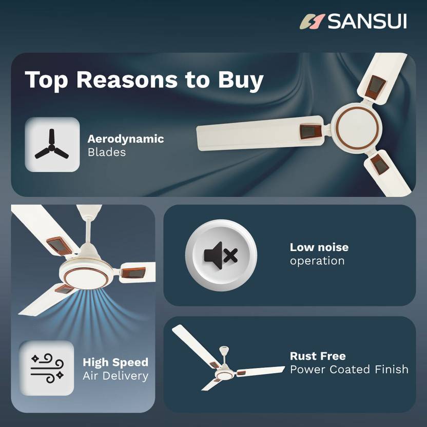 Sansui AeroSpin Max 1200 mm Ceiling Fan-2