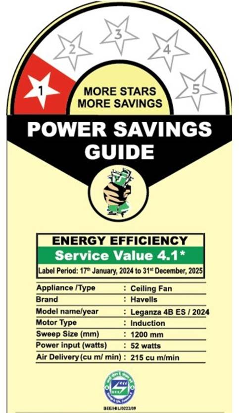 Havells 1200mm Leganza ES 4B Ceiling Fan-2
