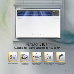 Lloyd 6 in 1 Convertible 1.5 Ton 5 Star Inverter Window Smart AC with Low Gas Detection (2026 Model, Copper Condenser, GLW18V5AGTPR)-5