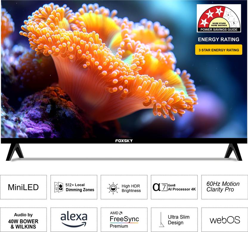 Foxsky 139.7 cm (55 inch) Ultra HD (4K) Mini LED Smart WebOS TV 2026 Edition with 2.1CH Audio System Tuned by 40W, Native 60Hz Refresh Rate (FS55MINILED)-2