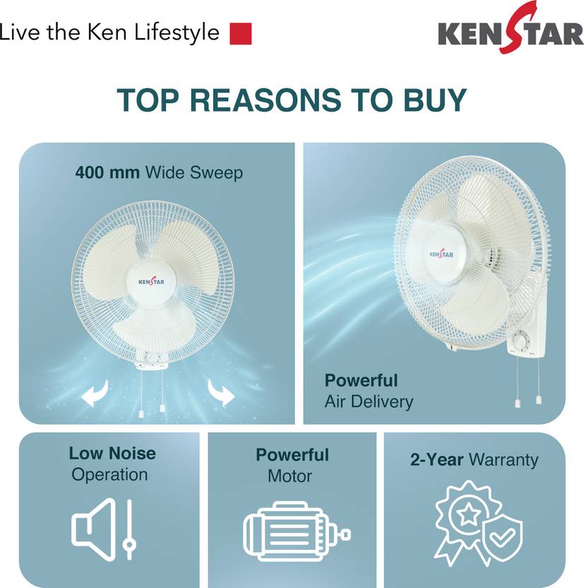 Kenstar BreezeX W High Speed 400 mm Wall Fan-2