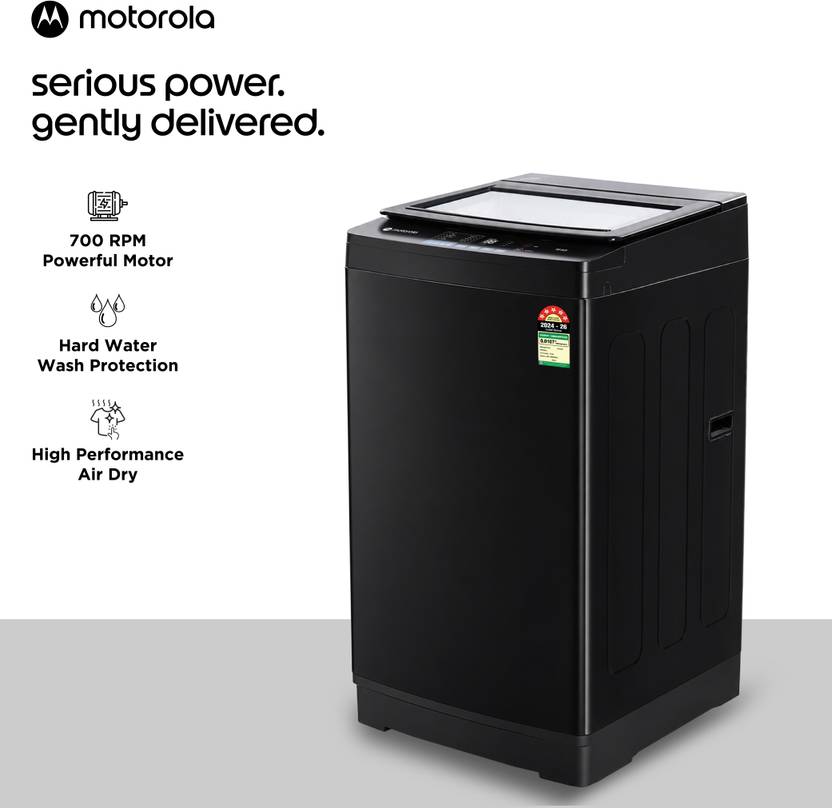 Motorola 10 kg with Smart Sensors & Hard Water Wash protection Fully Automatic Top Load Washing Machine Black (MTTL1005NNNDBL)-2