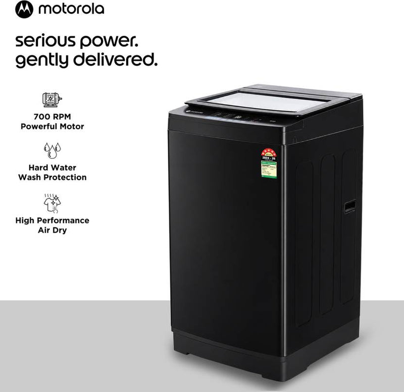 Motorola 10 kg with Smart Sensors & Hard Water Wash protection Fully Automatic Top Load Washing Machine Black (MTTL1005NNNDBL)-2