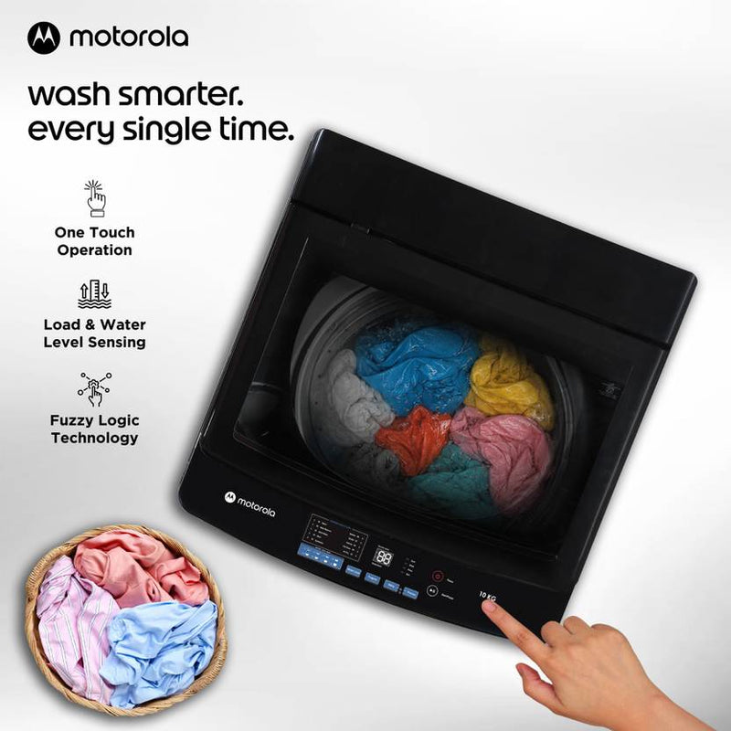 Motorola 10 kg with Smart Sensors & Hard Water Wash protection Fully Automatic Top Load Washing Machine Black (MTTL1005NNNDBL)-3