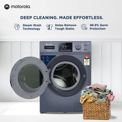 Motorola 8 kg with Steam Wash and Tru Smart Sensor Fully Automatic Front Load Washing Machine with In-built Heater Blue (MTFL805NHNJA)-3