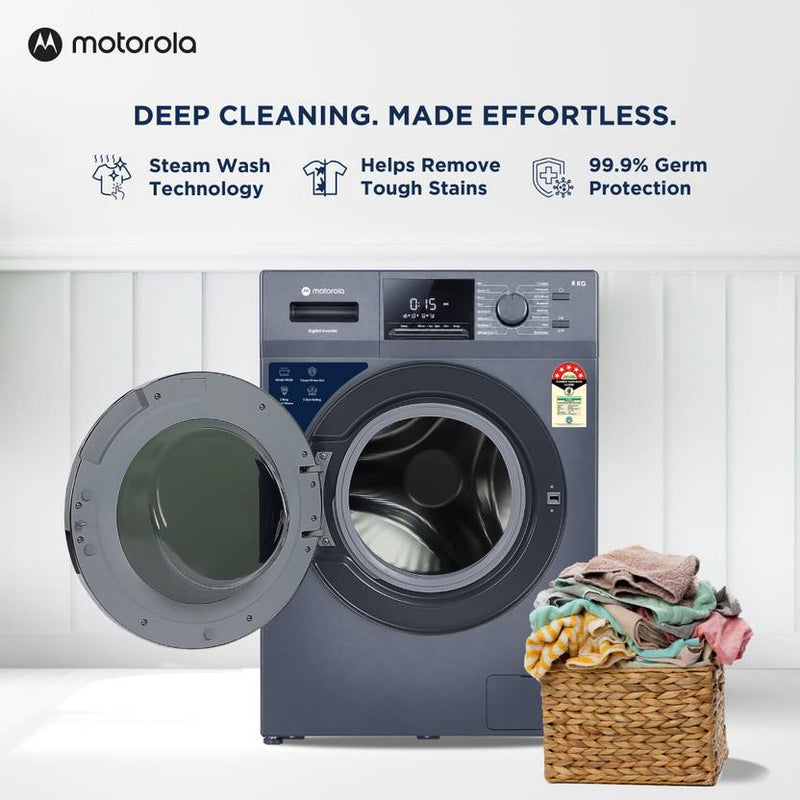 Motorola 8 kg with Steam Wash and Tru Smart Sensor Fully Automatic Front Load Washing Machine with In-built Heater Blue (MTFL805NHNJA)-3