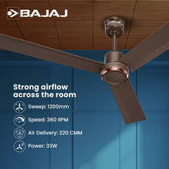 BAJAJ Classico Sleek Plus 1200 Mm Redwalnut Cf 1200 Mm Ceiling Fan-5